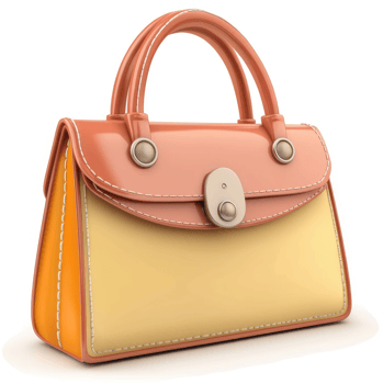 Three-dimensional rendering of a retro-style handbag. png