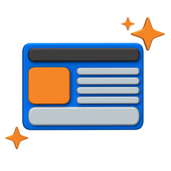 AI Content Web Layout Icon. Social media or website layout representing AI-assisted content structuring. png