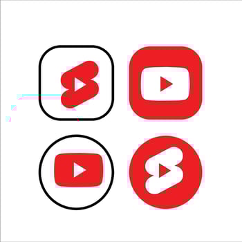 youtube logo icon set vector