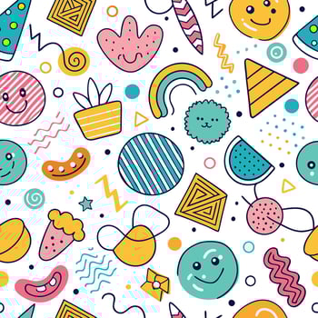 seamless pattern with colorful white background shapes white background background vector