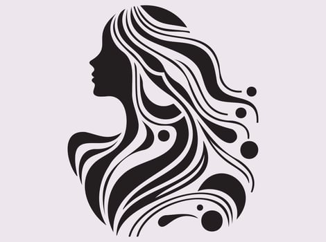 Abstract Geometric Bahu Woman Silhouette with Minimalist Artistic Line Drawing vector