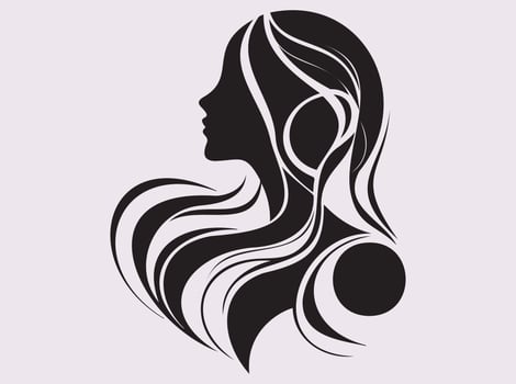Abstract Geometric Woman Silhouette in Bahu Art Style Minimal Line Drawing Design vector