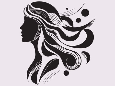 Geometric Female Form in Bahu Style Silhouette with Artistic Abstract Line Drawing vector