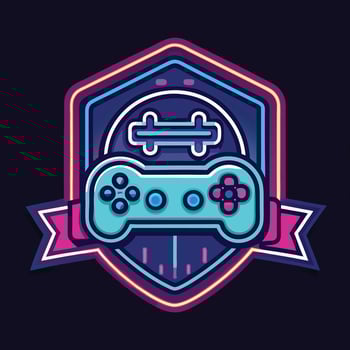 a neon logo for a ,game vector