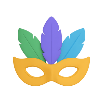 Vibrant carnival celebration with feathered mask background creative arts festive environment joyful perspective png