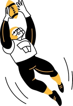A sketchy illustration showing rugby player with ball vector