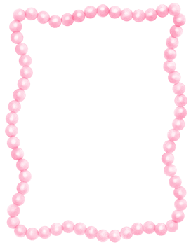 Retro Pink Pearl Frame Wavy Rectangle shape watercolor png