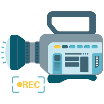 Professional camera, journalist and news illustration vector