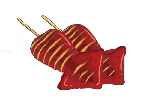 Squid food grill vector