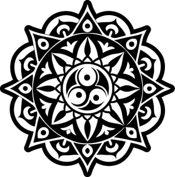 Solid icon showing celestial mandala art vector