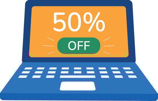An illustration of online sale in flat style vector