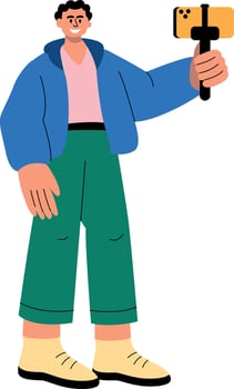 An illustration of influencer vlogging designed in flat style vector