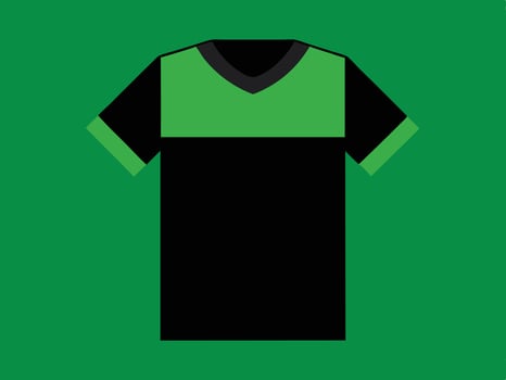 Minimalist black and green tshirt design simple apparel illustration mockup vector