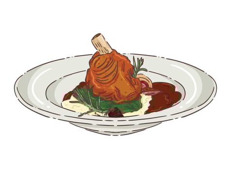Steak italain food vecter vector