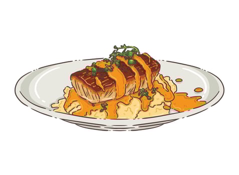 Steak fish italain food vector
