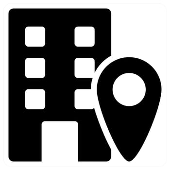 Office Location icon design in black color vector