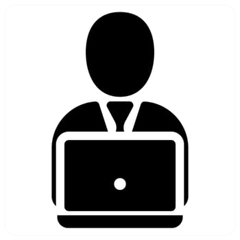Office Work and office icon concept design in black color vector