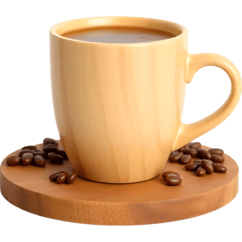 Coffee mug with roasted beans png