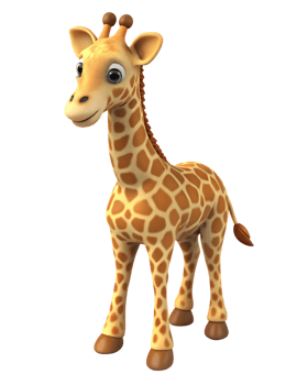 a cartoon giraffe standing on a transparent background png