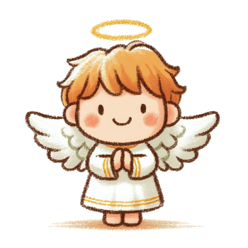 Adorable angel child with wings png