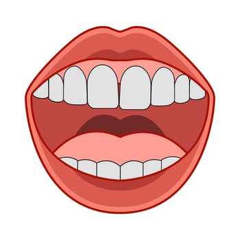 illustration of open mouth vector