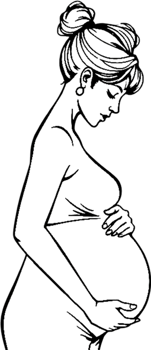 Chic elegant pregnancy art with feminine aura and warmth. . png