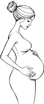 Captivating expecting woman with refined pose and gentle style. . png