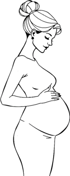 Maternity portrait with elegant posture and divine feminine beauty. . png