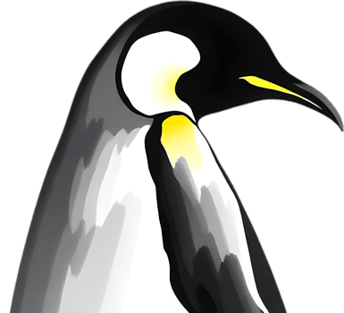 Calm and graceful emperor penguin in snow. . png