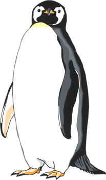 Standing penguin with majestic charm and grace. . png