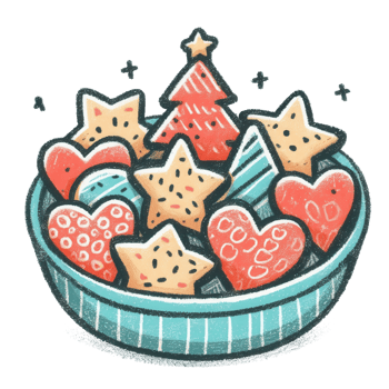 Festive Cookie Bowl Holiday Treat png