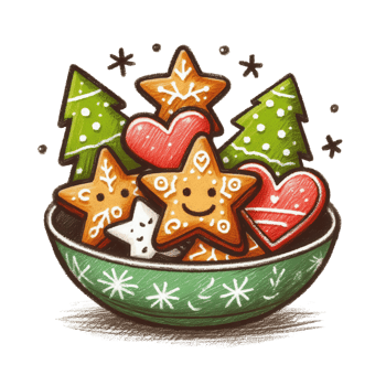 Festive Cookie Bowl of Holiday Cheer png