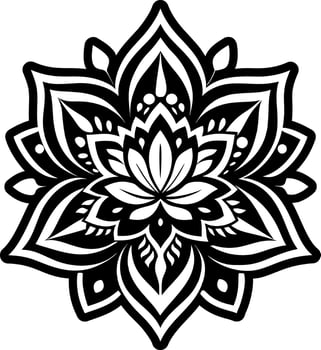 Solid icon showing lotus mandala spiritual beauty vector