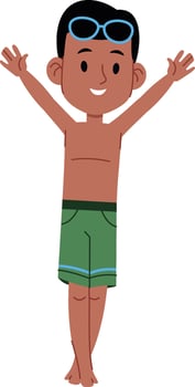 Happy Boy in Swimwear vector