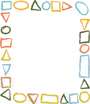 Geometric Crayon Rectangle Frame vector
