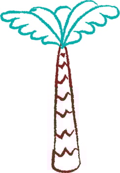 Crayon Palm Tree vector