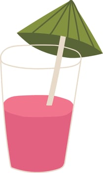 Summer Drink Glass with Parasol vector