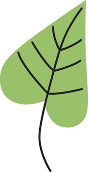 Single Leaf Line Art Decor vector