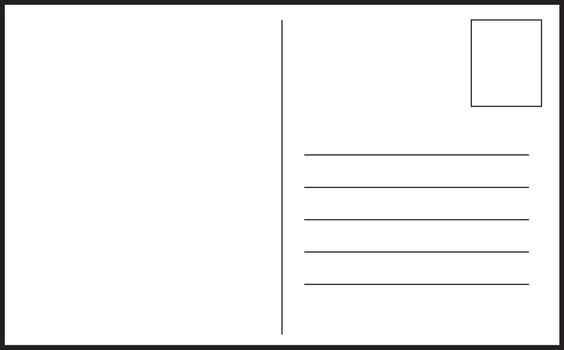 Post card template. Travel postcard template. Postal card design. Blank post card vector