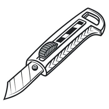 Utility knife with retractable blade isolated on white background vector