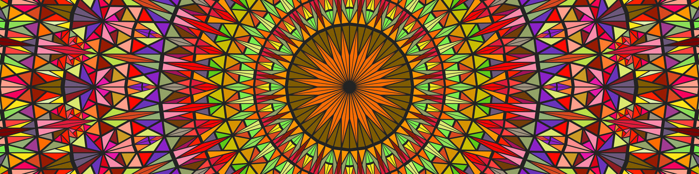Geometric colorful pattern mosaic mandala background - multicolored circular design vector