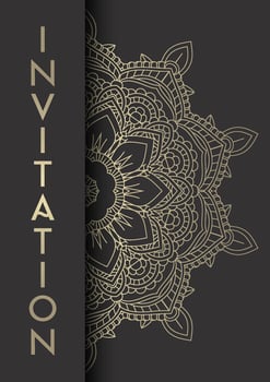 Elegant Invitation background with decorative mandala design vector