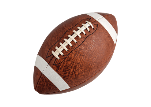 Top view of American football ball isolated on a transparent background sport concept png