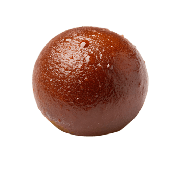 A Single Gulab Jamun Sweet Ball Close Up Image Showing Texture and Glaze png
