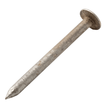 A Close Up View of a Rusty Metal Nail with a Broad Head png