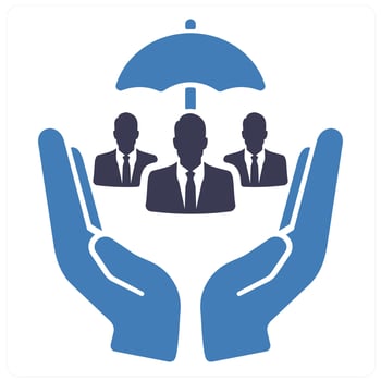 Social Security concept in blue filled color vector