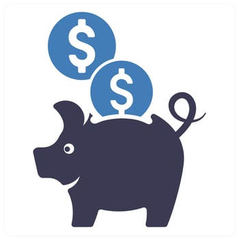 Piggy Bank icon concept in blue filled color vector
