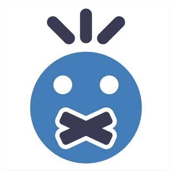 Censored and censored icon concept in blue filled color vector