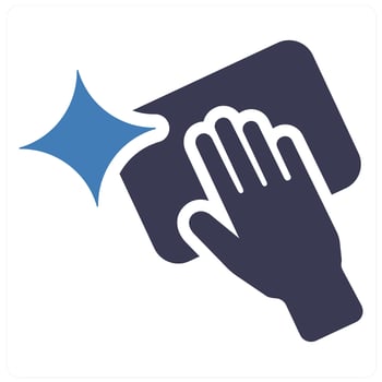 Clean and dirt icon concept in blue filled color vector