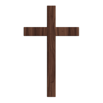 Elegant Wooden Cross Symbol Isolated on Transparent Background Spirituality Concept png